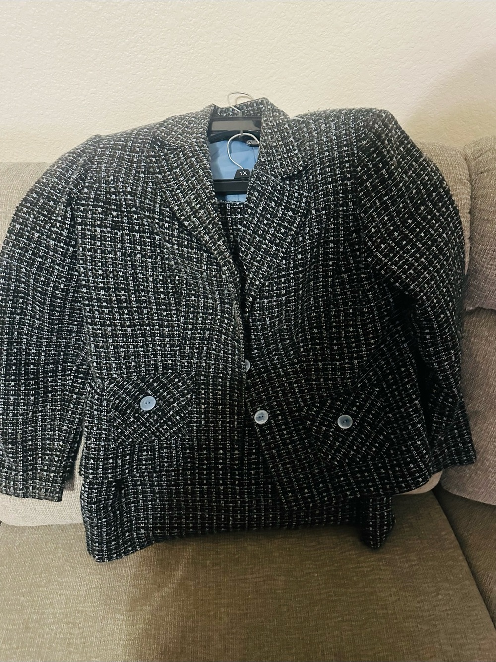 Scarlett Black and White Tweed Blazer timeless piece